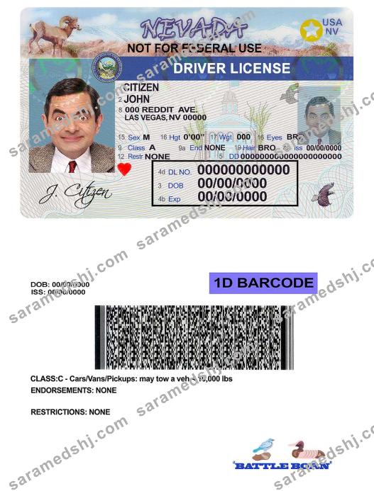 USA Nevada driving license